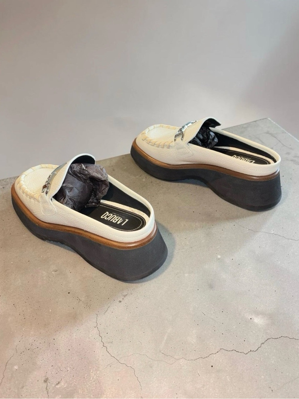 Labucq Koko Moc Shoes Ivory Womens Womens 7 Eu 37 Made In Italy BRAND NEW - Picture 7 of 9